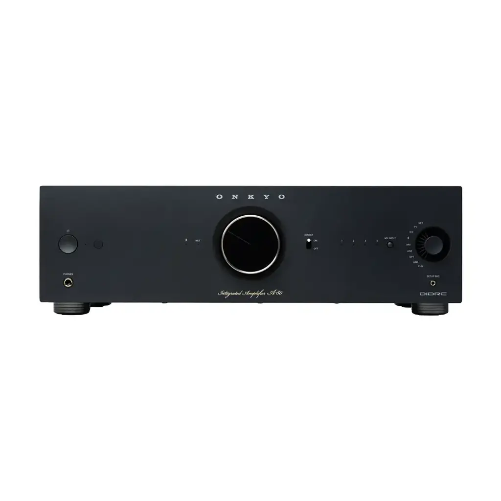 Onkyo A-50 black network integrated amplifier front view