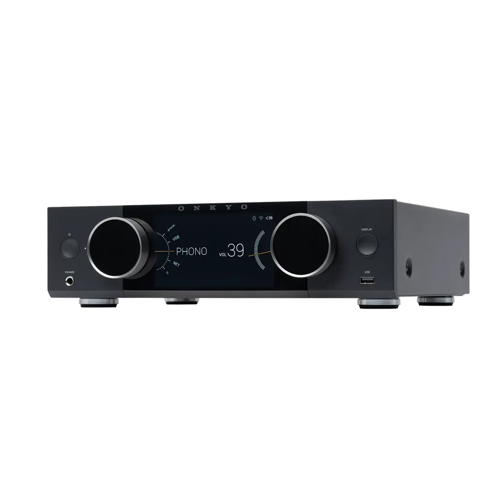 Onkyo MUSE Y-40 network streamer and integrated amplifier front angle