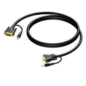 SVGA Cable with Integrated 3.5mm Stereo Audio, 1.5m | Procab CLV115/1.5